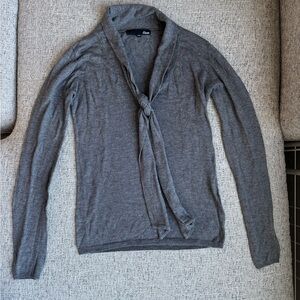 Elegant Gray Cowl Neck Sweater